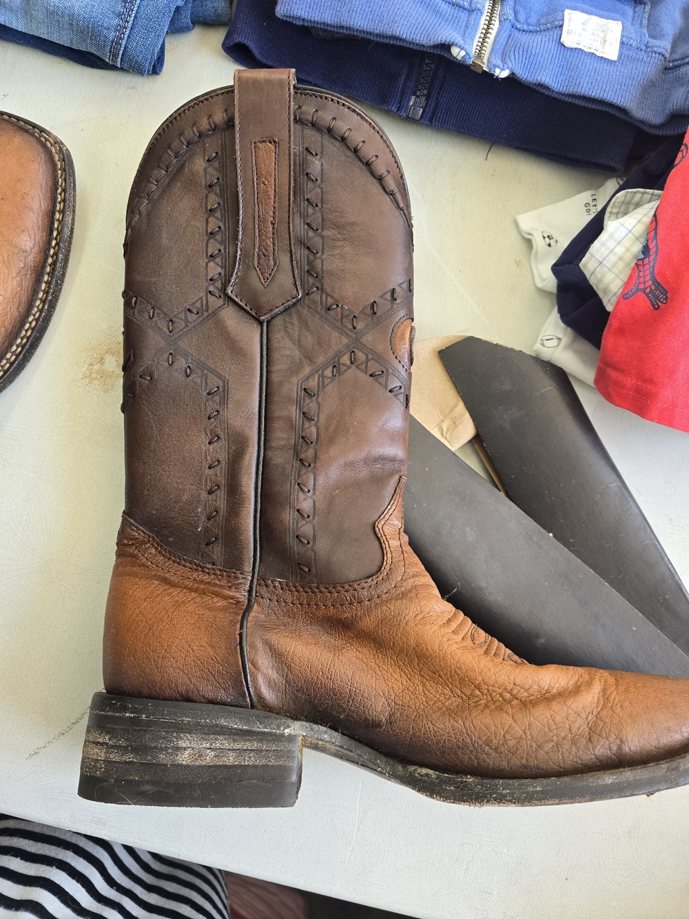 Cuadra Men's Two-Tone Brown Western Cowboy Boots - Picture 8 of 16
